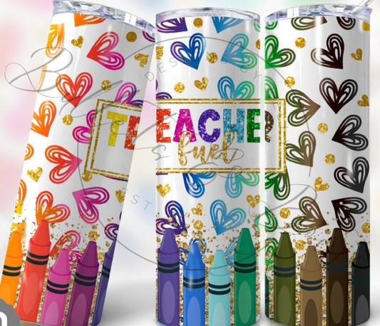 Teacher Fuel Crayon tumbler