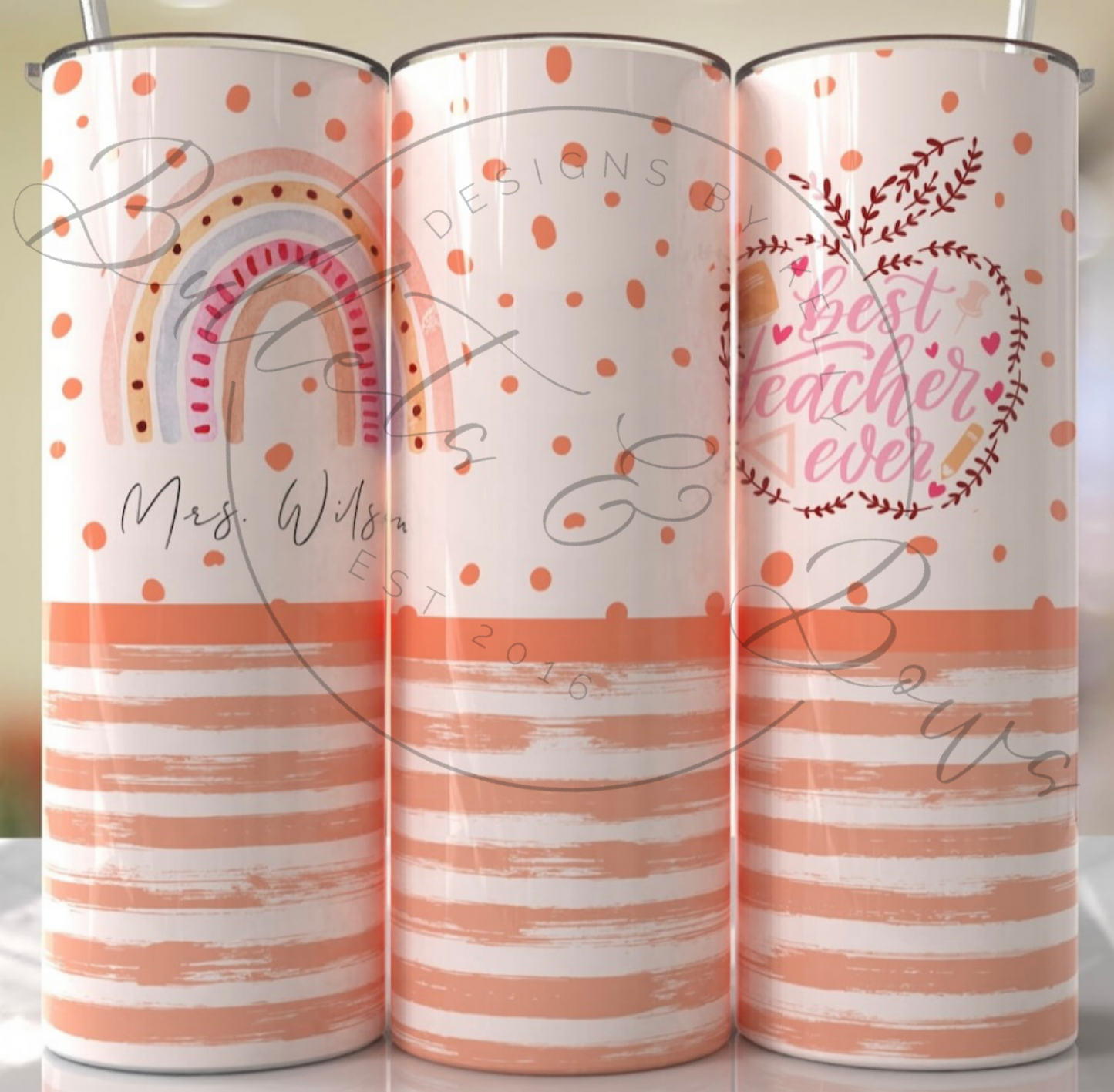 Teacher Pastel Peachy tumbler