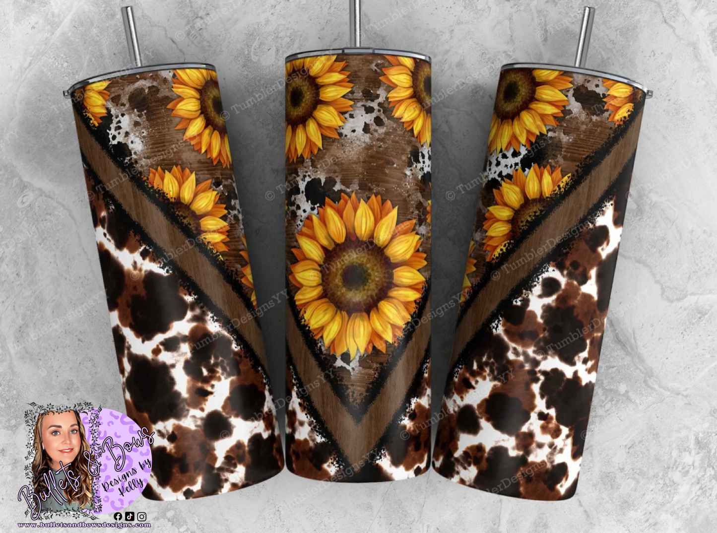 Sunflower/Leopard/Cow Print tumbler