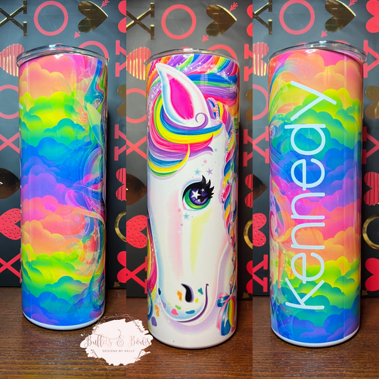 Colorful horse/unicorn tumbler