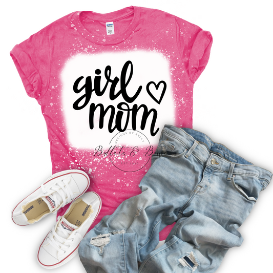 Girl Mom bleached unisex tee