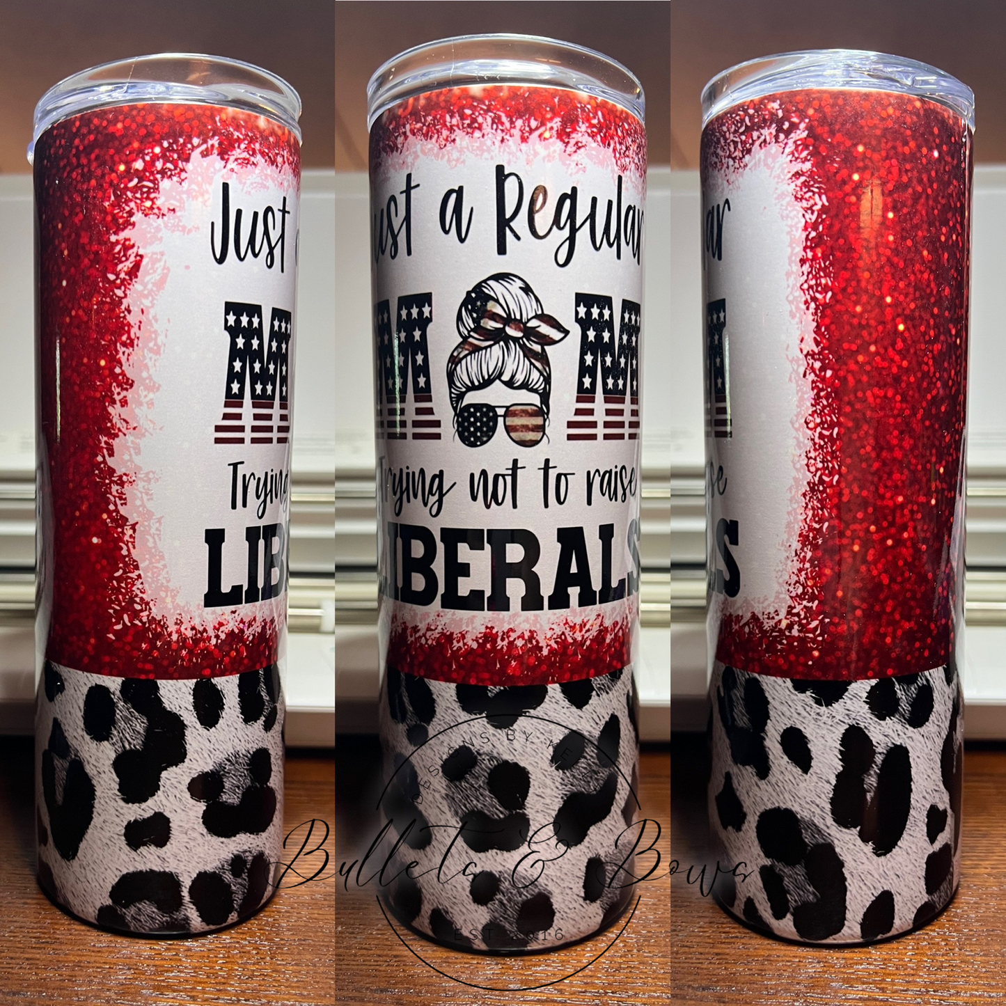 Mom/Liberals cheetah print tumbler