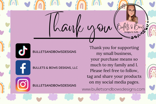 Rainbow Thank You cards