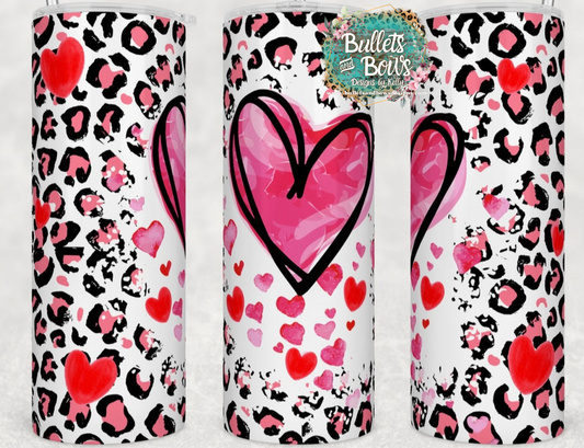 Leopard Hearts tumbler