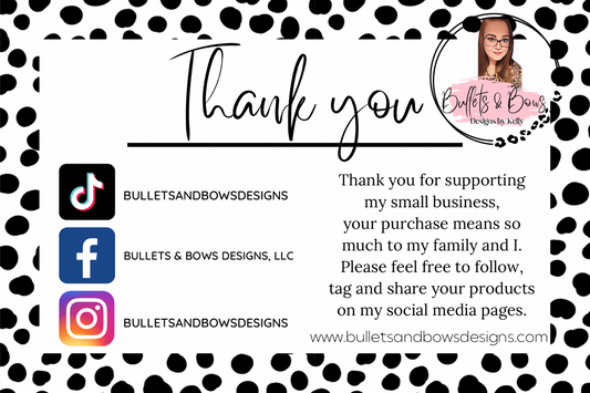 Black Polka Dot thank You cards