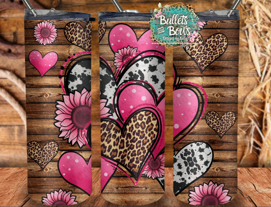 Leopard Cow Hearts Valentine’s tumbler